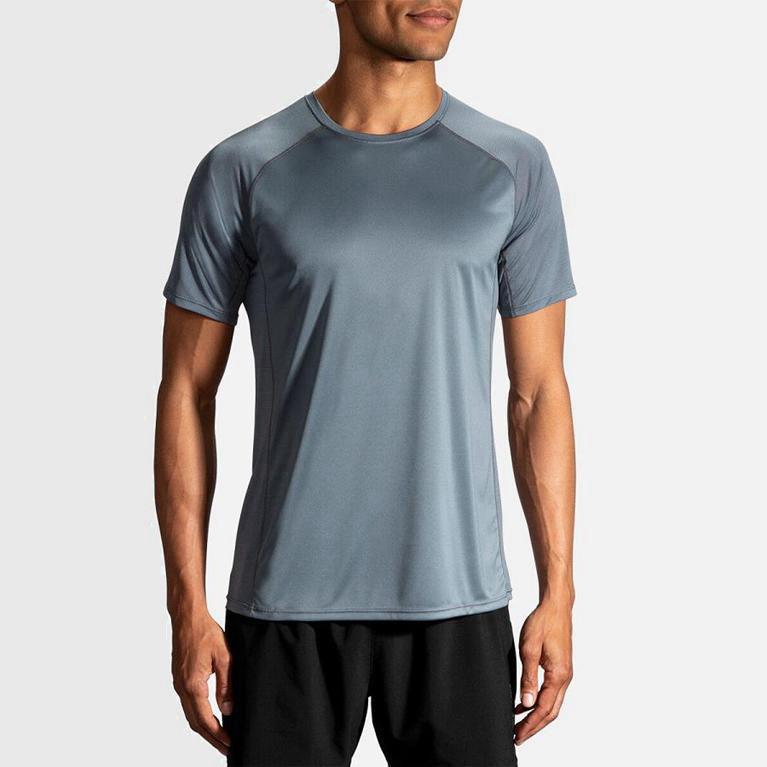 Brooks Stealth NZ - Men's Short Sleeve Running Shirt - Blue (87630-ZLPS)